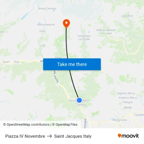 IV Novembre Square to Saint Jacques Italy map