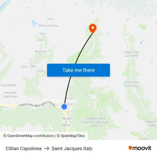 Cillian Terminal to Saint Jacques Italy map