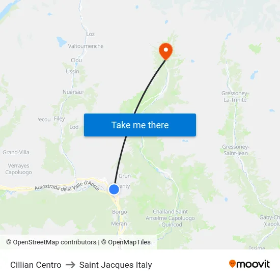 Cillian Center to Saint Jacques Italy map