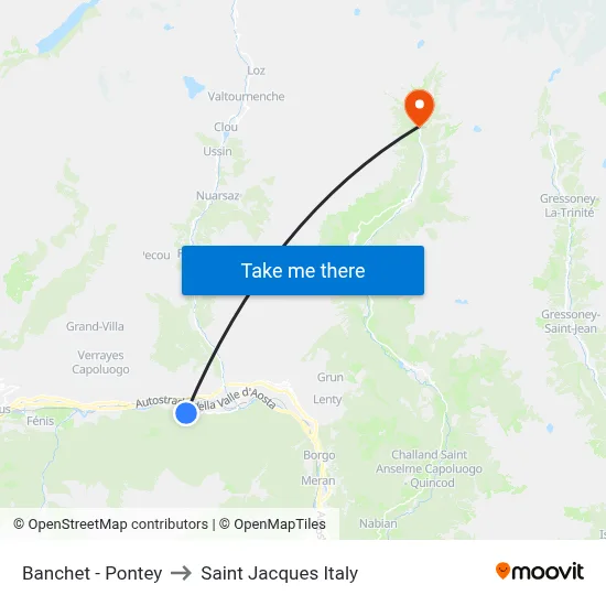 Banchet - Pontey to Saint Jacques Italy map