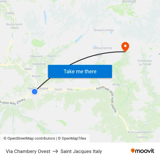 West Chambery Street to Saint Jacques Italy map