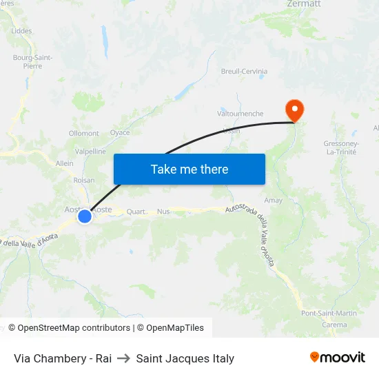 Chambery Street - Rai to Saint Jacques Italy map