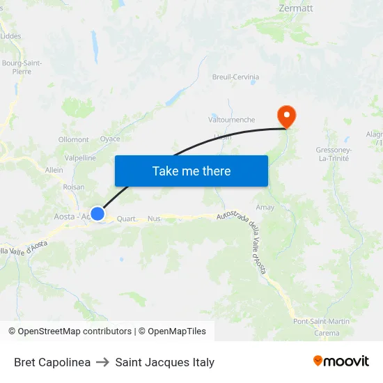 Bret Terminal to Saint Jacques Italy map