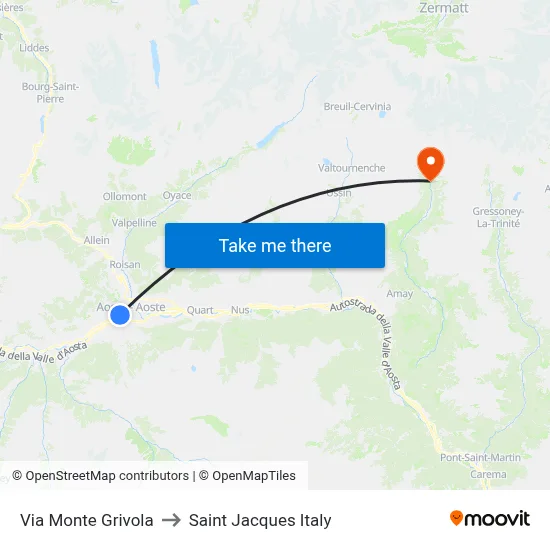 Monte Grivola Street to Saint Jacques Italy map