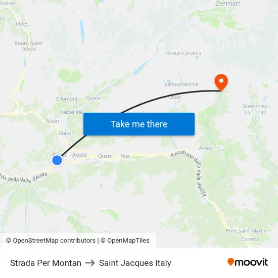 Montan Road to Saint Jacques Italy map
