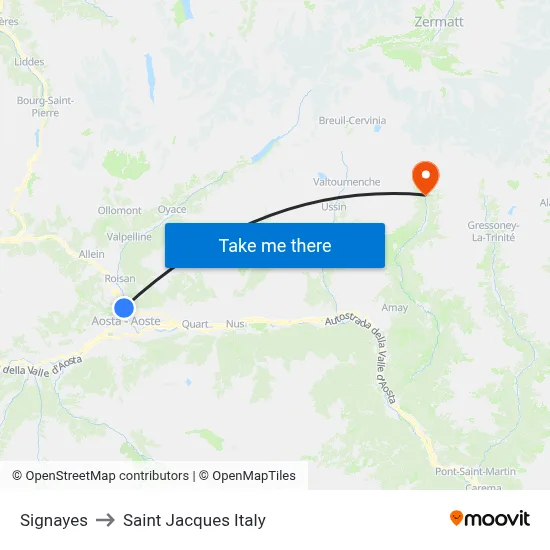 Signayes to Saint Jacques Italy map
