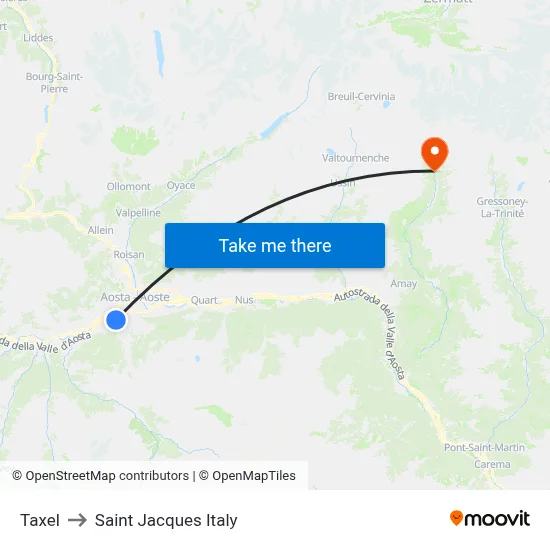 Taxel to Saint Jacques Italy map