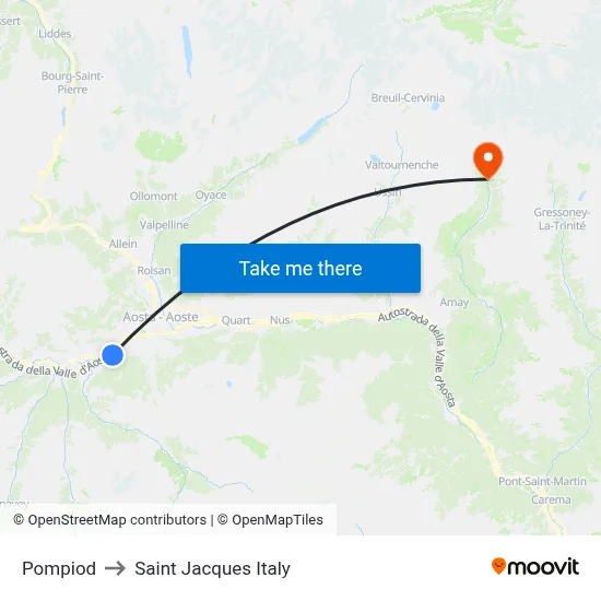 Pompiod to Saint Jacques Italy map