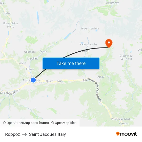 Roppoz to Saint Jacques Italy map
