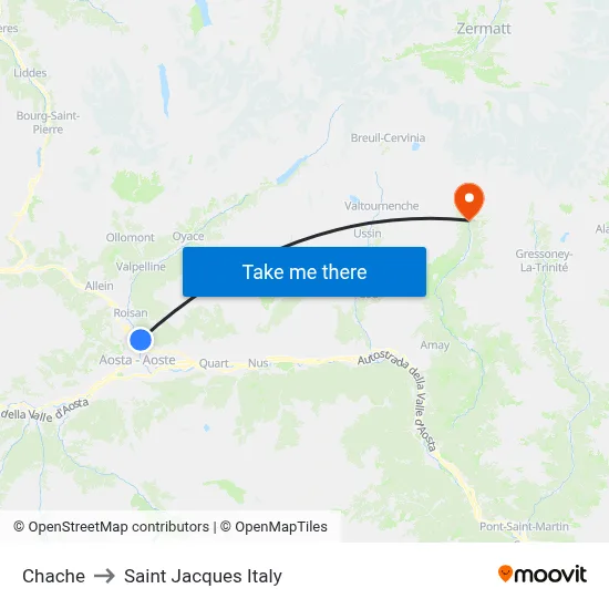Chache to Saint Jacques Italy map