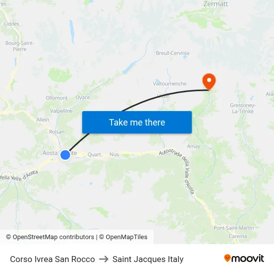 Ivrea San Rocco Avenue to Saint Jacques Italy map