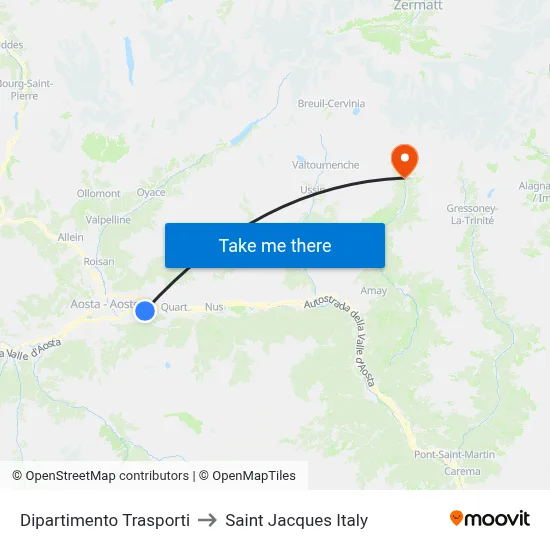 Transport Department to Saint Jacques Italy map