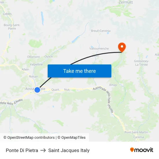 Stone Bridge to Saint Jacques Italy map