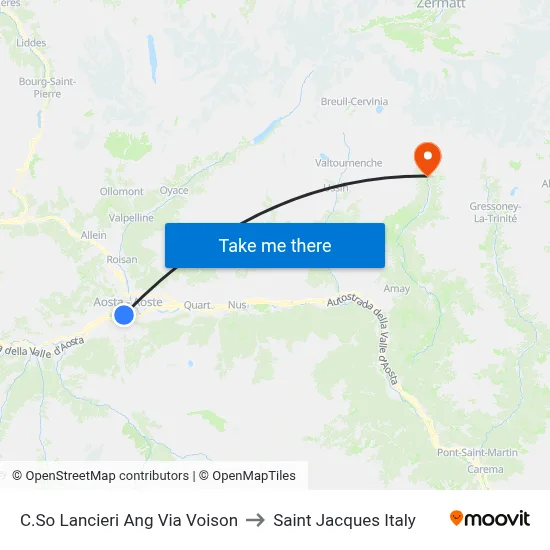 Lancieri Course Corner Via Voison to Saint Jacques Italy map