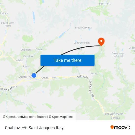 Chabloz to Saint Jacques Italy map