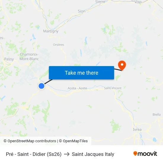 Pré - Saint - Didier (SS26) to Saint Jacques Italy map