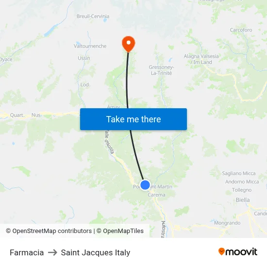 Pharmacy to Saint Jacques Italy map