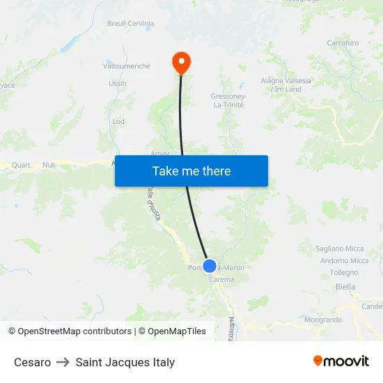 Cesaro to Saint Jacques Italy map