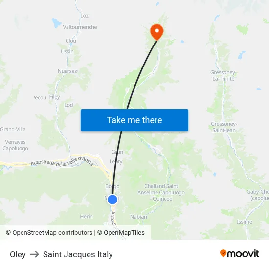 Oley to Saint Jacques Italy map
