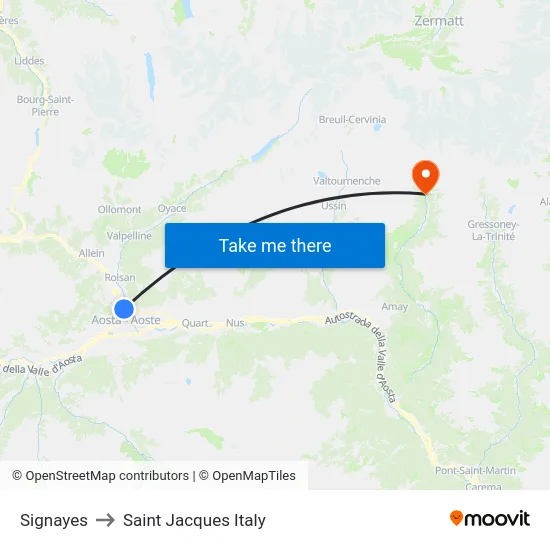 Signayes to Saint Jacques Italy map