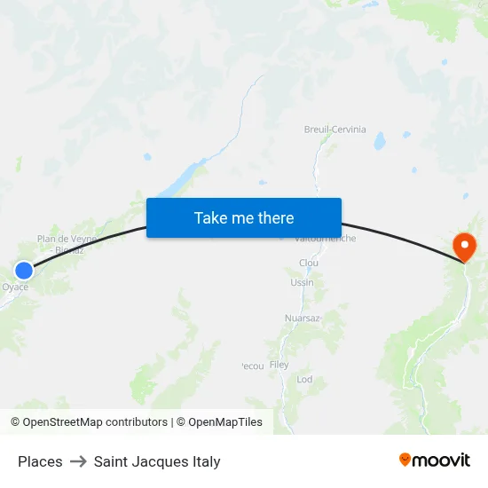 Places to Saint Jacques Italy map