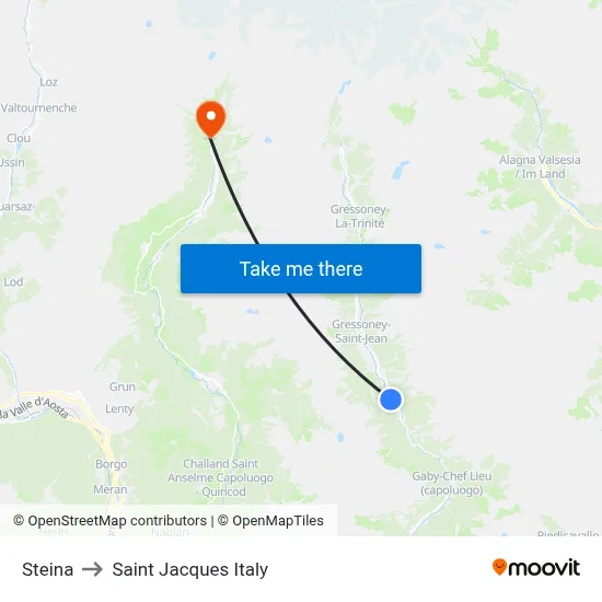 Steina to Saint Jacques Italy map