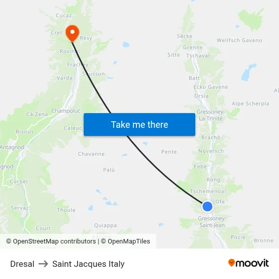 Dresal to Saint Jacques Italy map