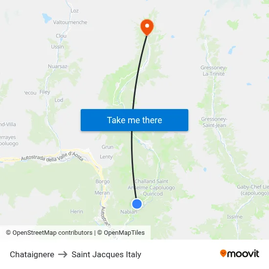 Chataignere to Saint Jacques Italy map