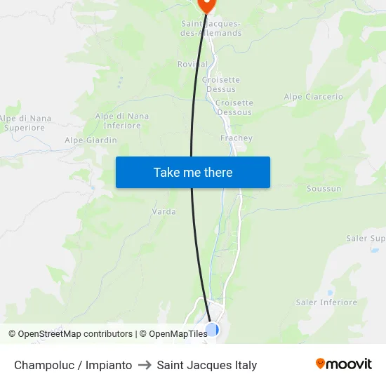 Champoluc / Lift to Saint Jacques Italy map