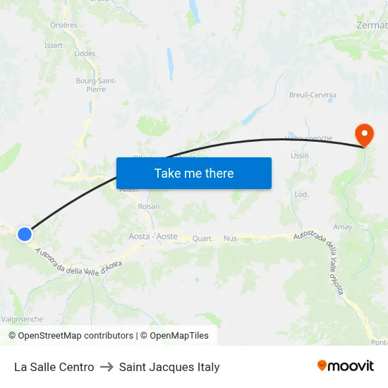 La Salle Center to Saint Jacques Italy map