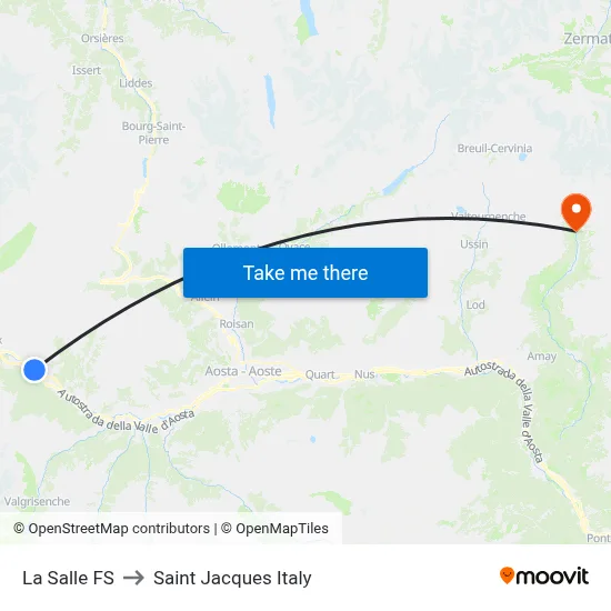 La Salle FS to Saint Jacques Italy map