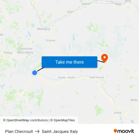 Plan Checrouit to Saint Jacques Italy map