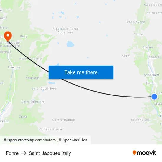 Fohre to Saint Jacques Italy map