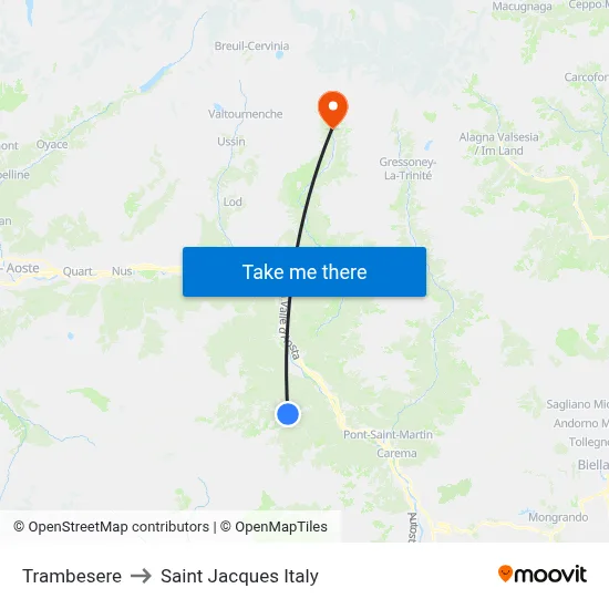 Trambesere to Saint Jacques Italy map
