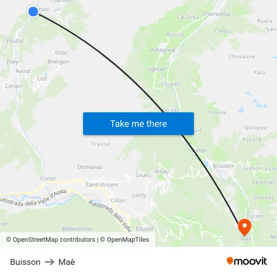 Buisson to Maè map