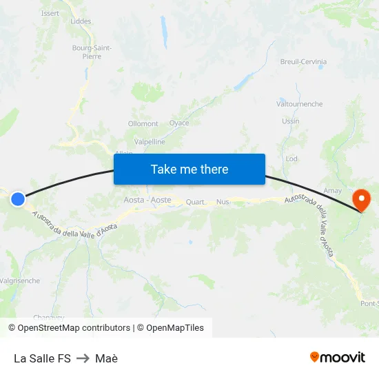 La Salle FS to Maè map