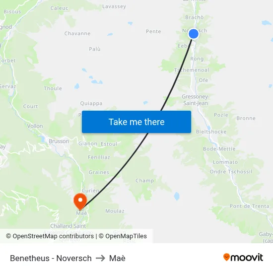 Benetheus - Noversch to Maè map