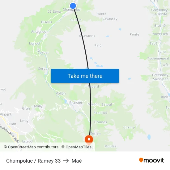 Champoluc / Ramey 33 to Maè map