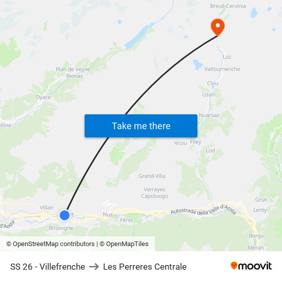 SS 26 - Villefrenche to Les Perreres Centrale map