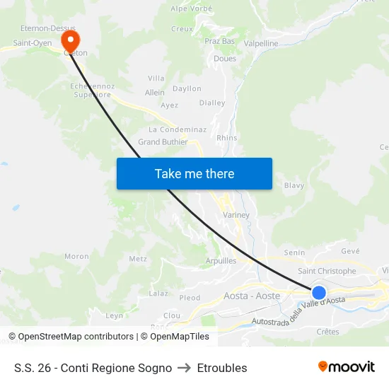 SS 26 - Conti Sogno Region to Etroubles map