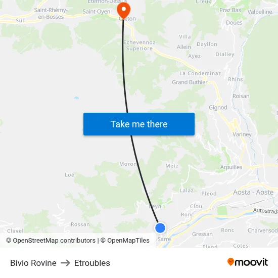 Ruins Junction to Etroubles map