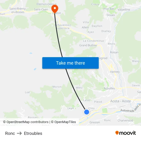Ronc to Etroubles map
