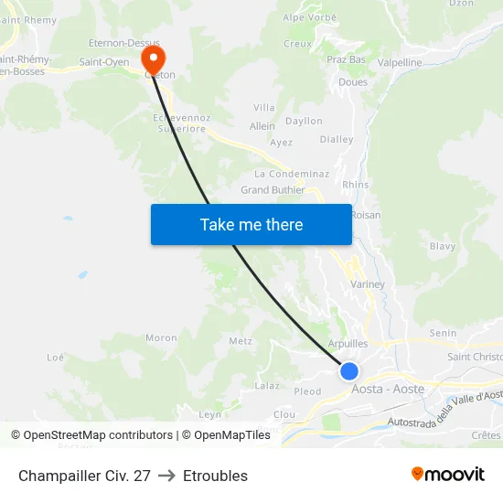 27 Champailler Street to Etroubles map