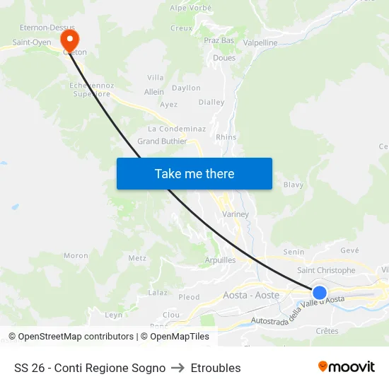 SS 26 - Conti Dream Region to Etroubles map