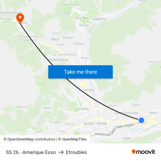SS 26 - Amerique Esso to Etroubles map