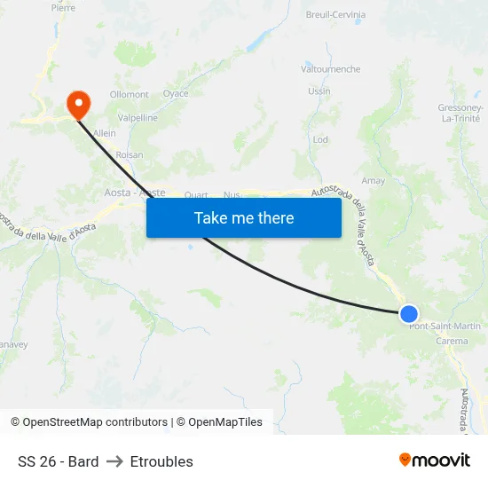SS 26 - Bard to Etroubles map