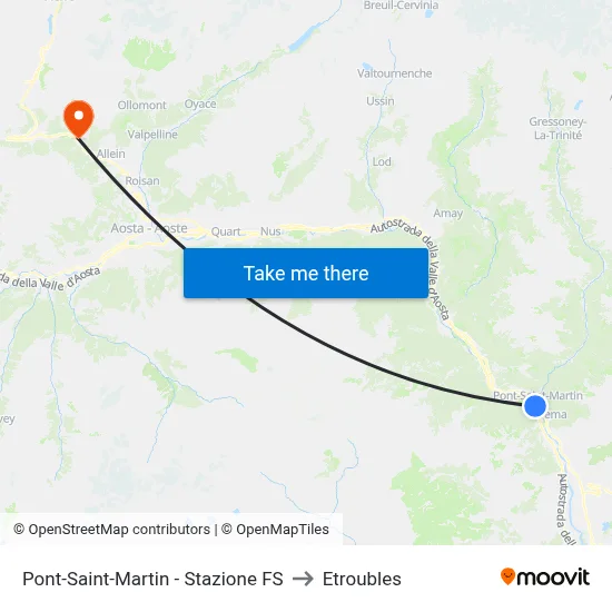 Pont-Saint-Martin - FS Station to Etroubles map