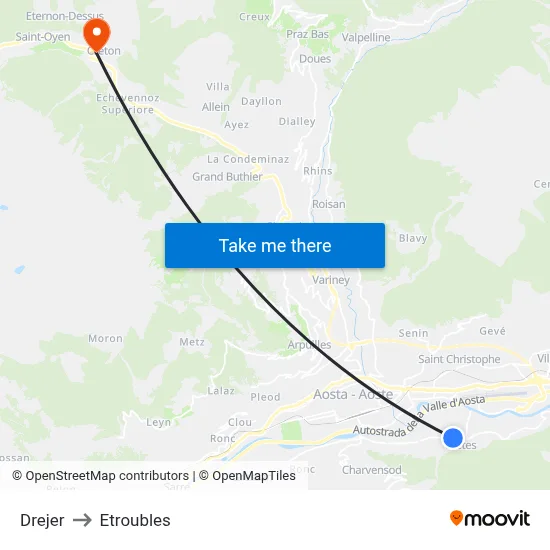 Drejer to Etroubles map
