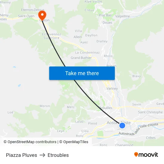 Pluves Square to Etroubles map