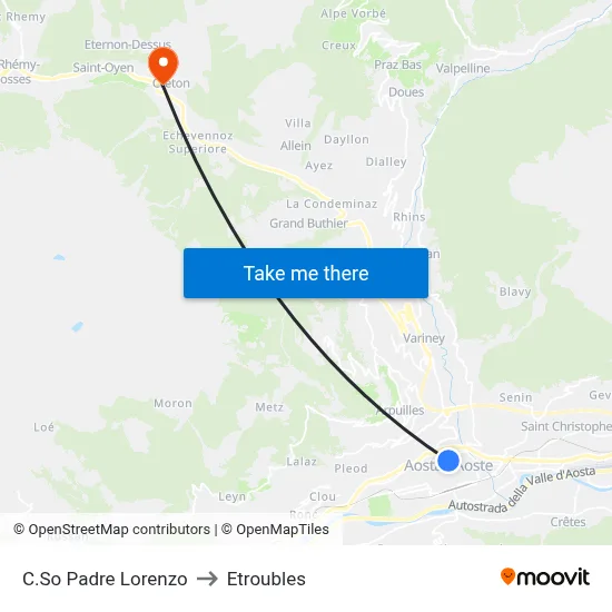 Father Lorenzo Avenue to Etroubles map